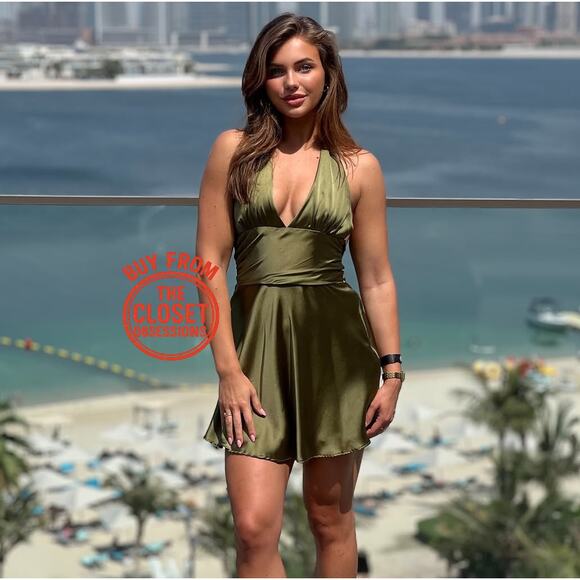 ZARA BLOGGER FAVE!!! V-Neckline Short Dress NWT - Picture 8 of 16